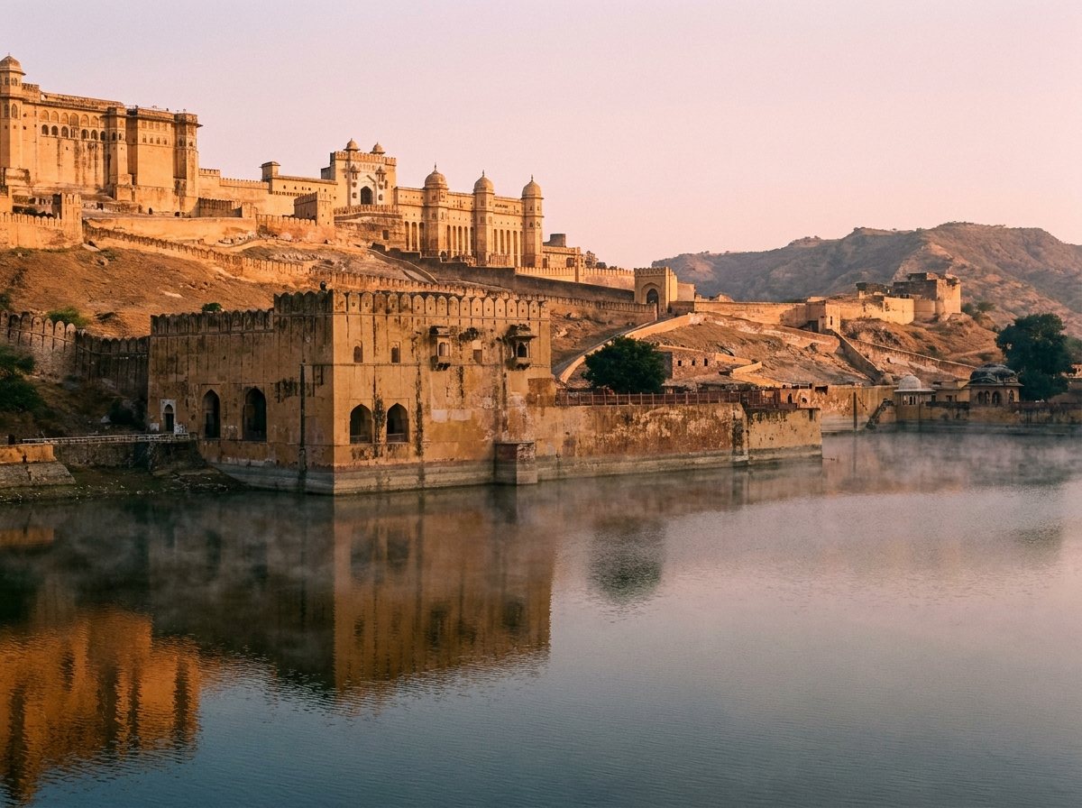 A Rajasthan fort and lake