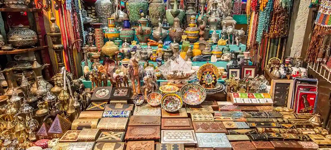 Textiles in a Dubai souk